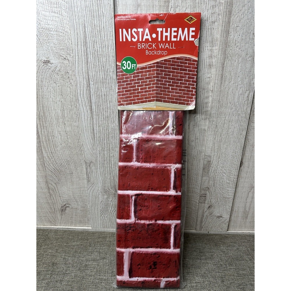Beistle Creations Insta-Theme Red Brick Wall Backdrop 4ft x 30ft Indoor Outdoor